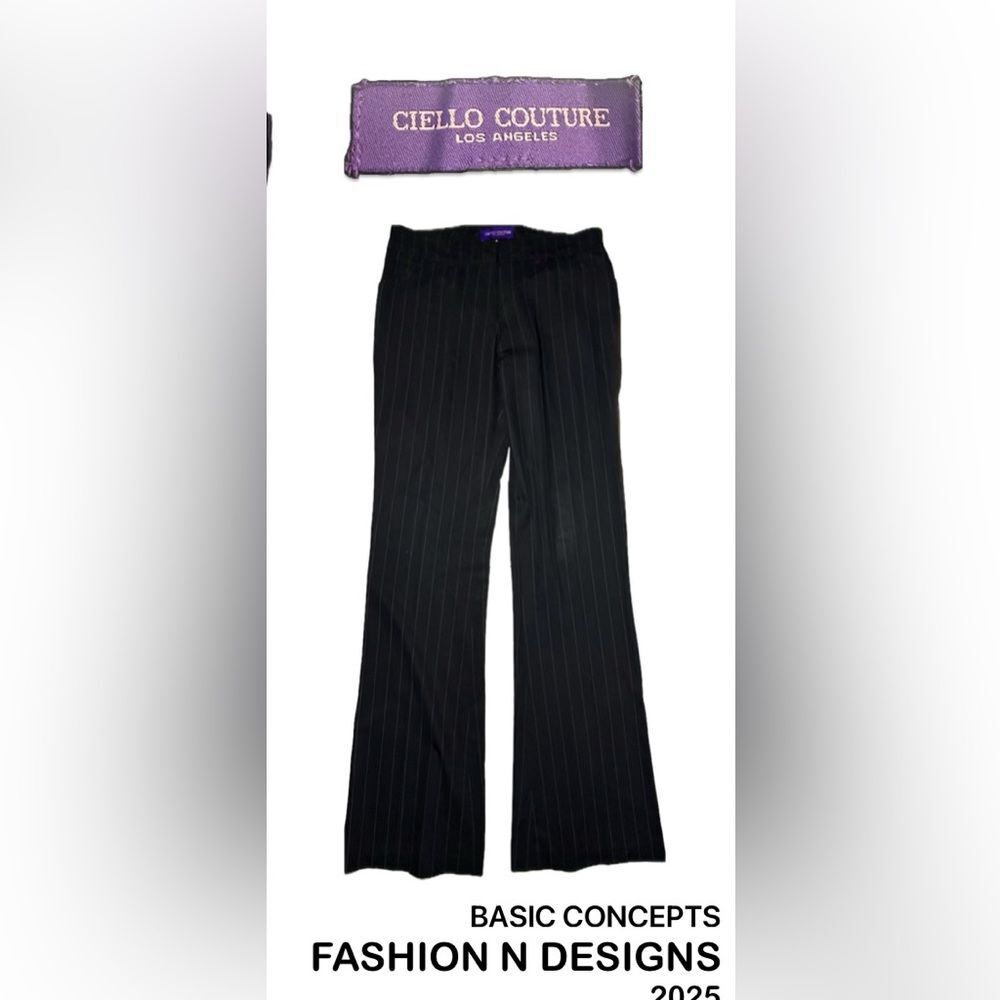 Ciello Couture Black Pinstripe  Trousers